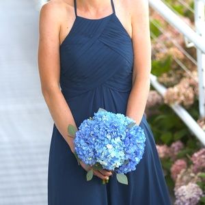 Azazie Navy blue high neck bridesmaid dress